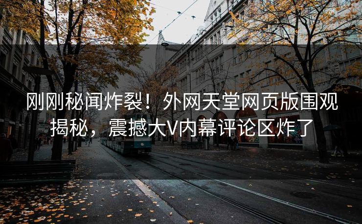 刚刚秘闻炸裂！外网天堂网页版围观揭秘，震撼大V内幕评论区炸了